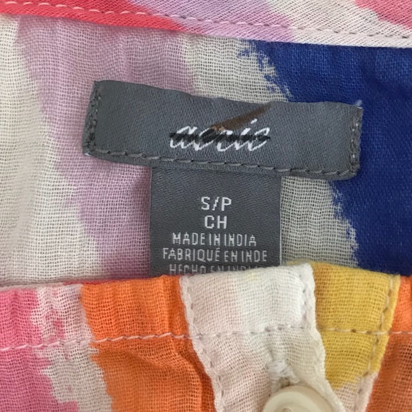 Aerie Colorful Peplum Boatneck Cotton Blou… - Picture 6 of 8